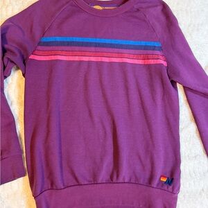 Aviator Nation Purple Sweatshirt with Stripe Design